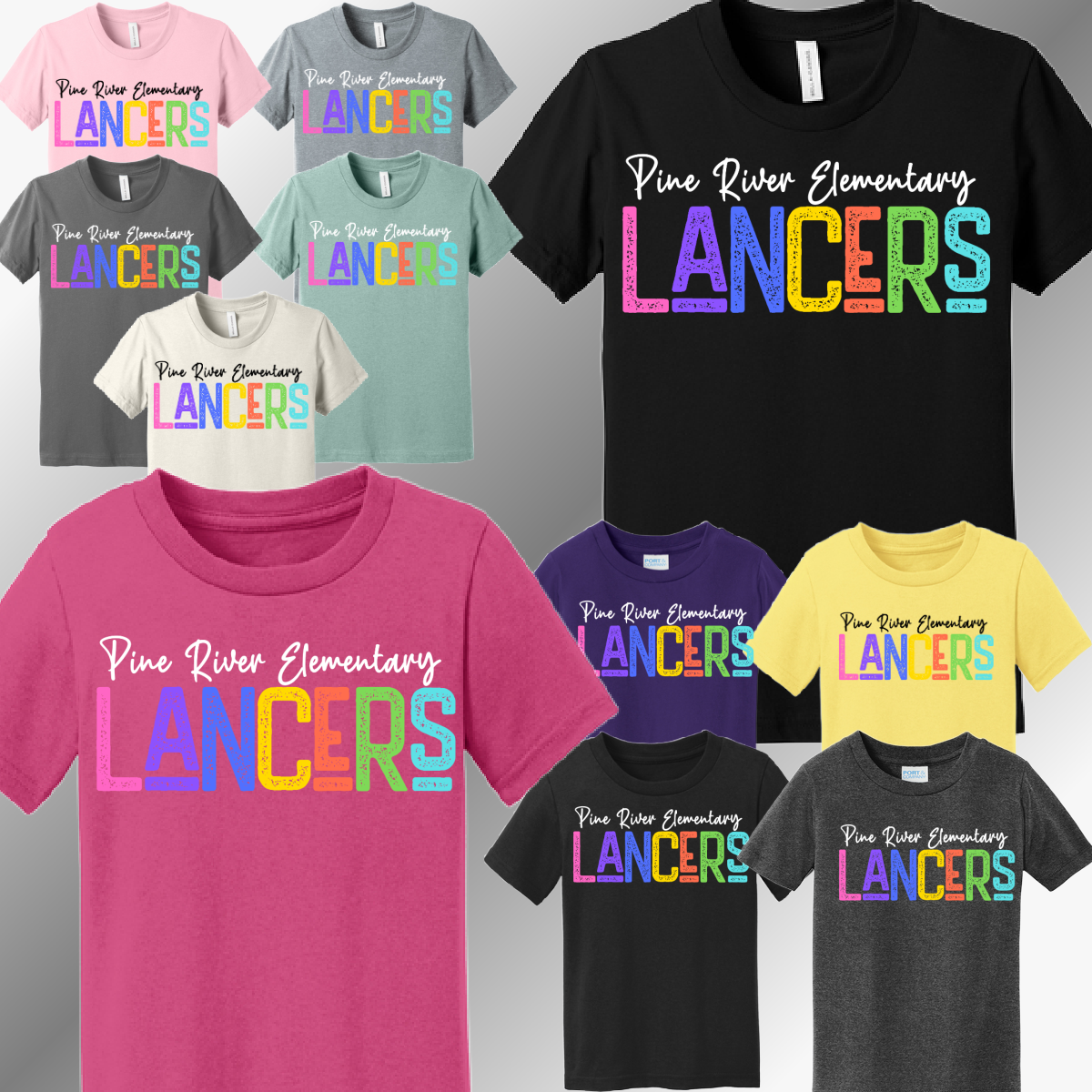 BC Pine River Lancers - Rainbow Font Tee (Youth)