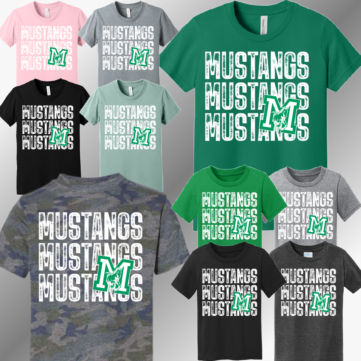 MacGregor Mustangs - Repeating Mascot Tee (Youth)