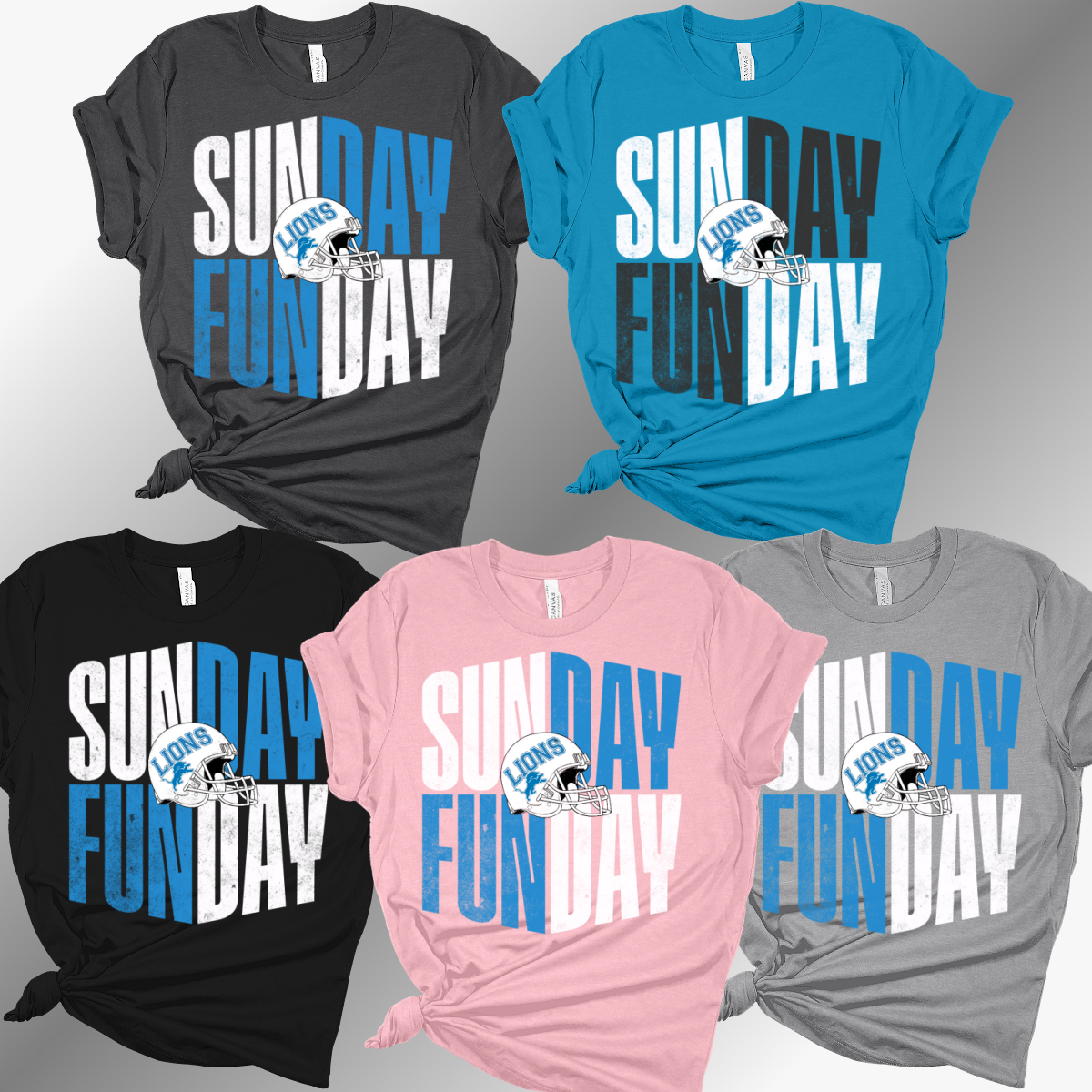 Detroit Football Sunday Funday - Bella Canvas Tee (Adult)