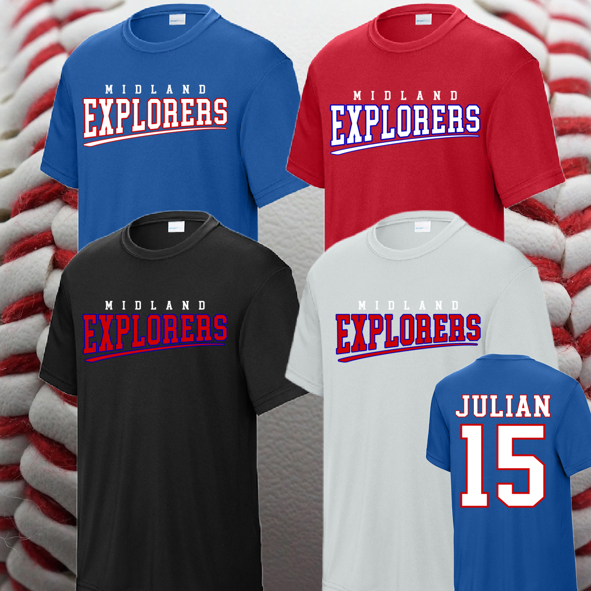 Midland Explorers - Logo Performance Tee (Youth & Adult)
