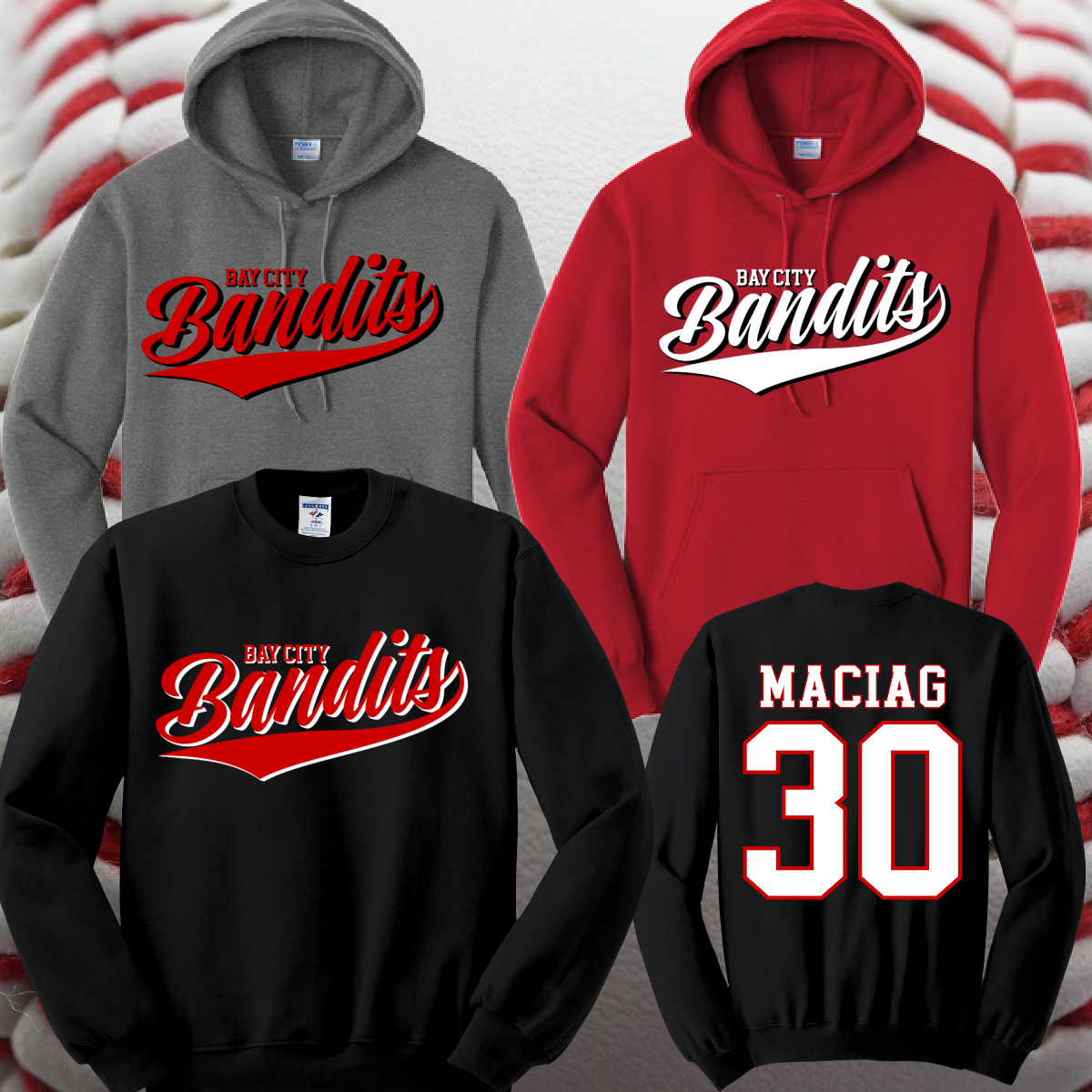 Bay City Bandits - Swoosh Logo Basic Sweatshirt (Youth & Adult)