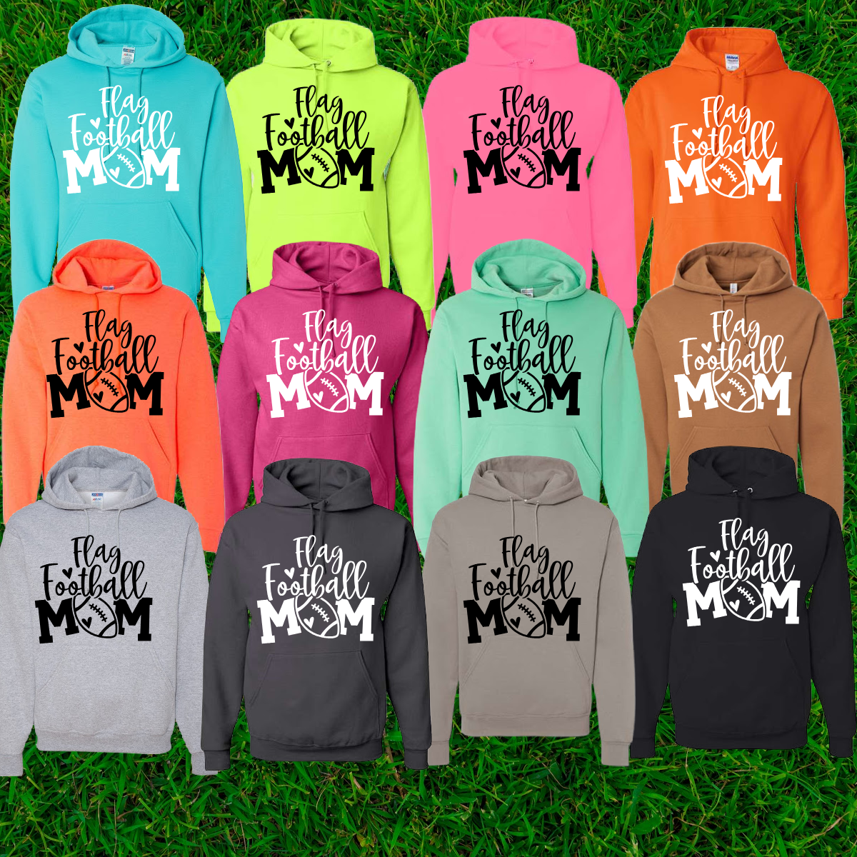 FTH Football - Flag Football Mom Hoodie (Adult) - MADE TO ORDER/TWO WEEKS