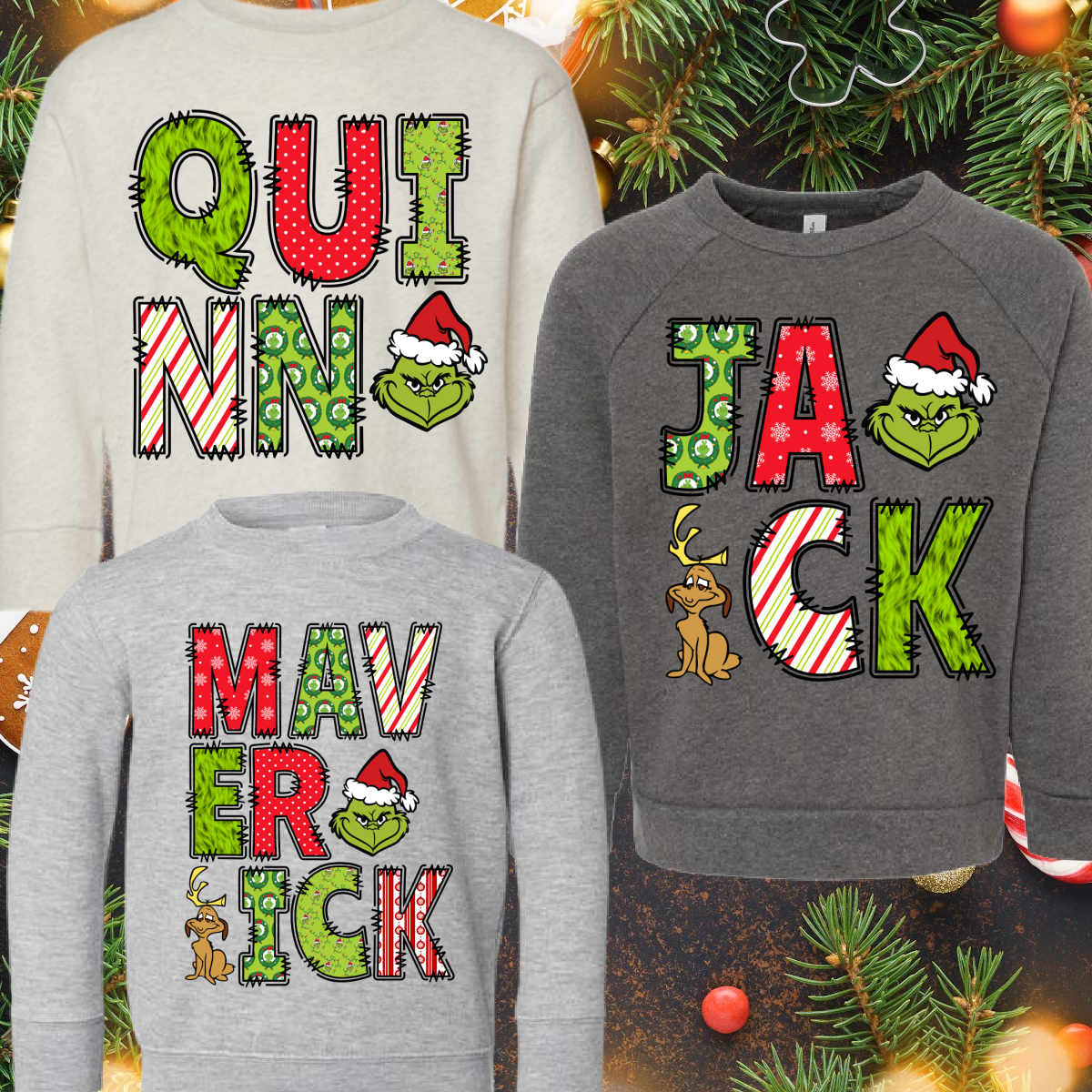 Personalized Green One Christmas Shirt - Youth