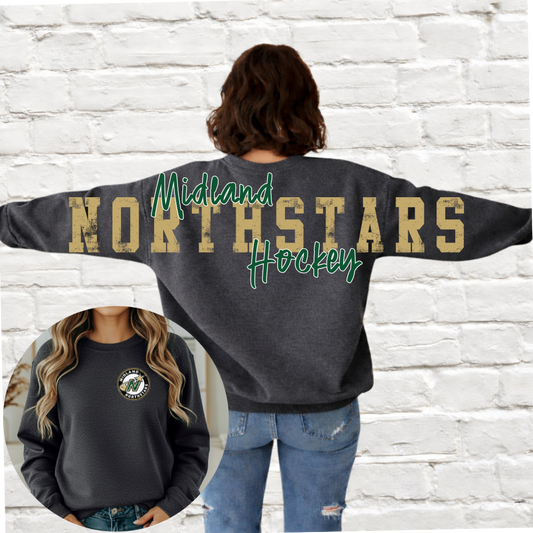 Midland Northstars Hockey - Big Across The Back Crewneck  (Youth & Adult)