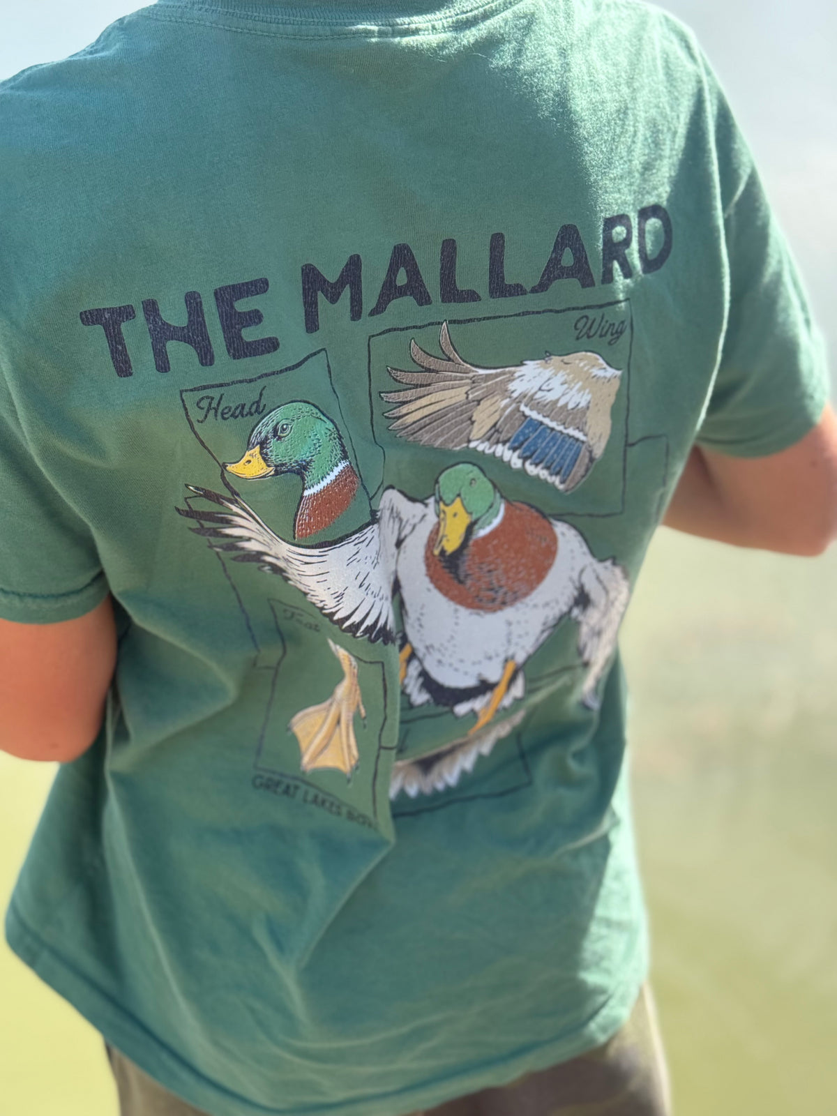 Great Lakes Boys - Anatomy Of A Mallard Beach Wash Tee - Safari Green (Youth & Adult)