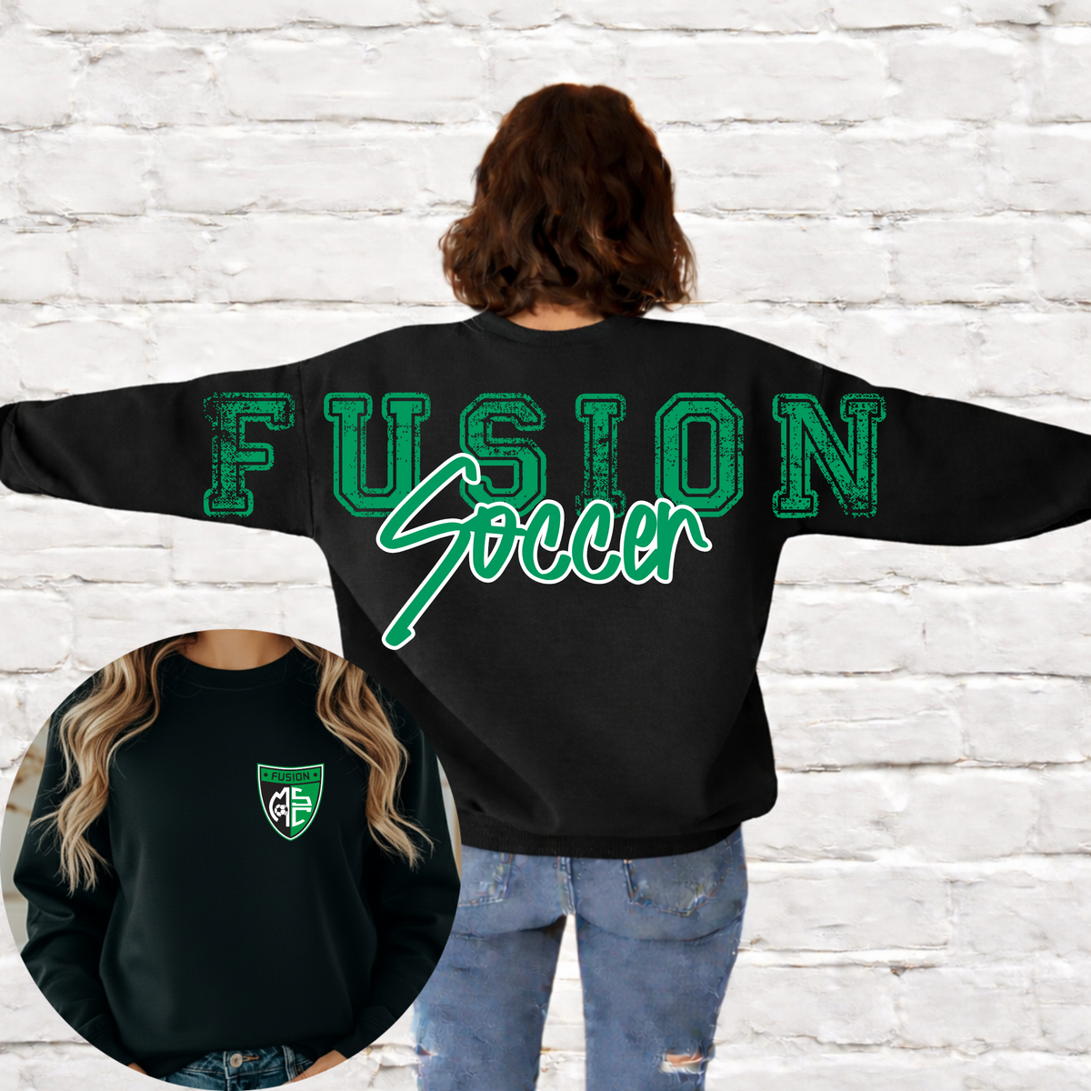 Midland Fusion Soccer - Big Across The Back Crewneck (Black)