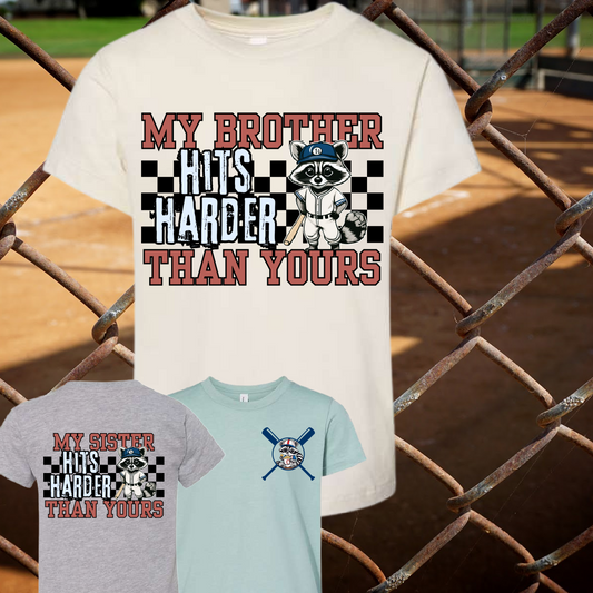 My Brother Hits Harder Than Yours Baseball Tee - (Youth)