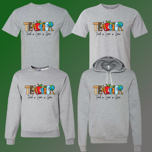 MacGregor Mustangs Teacher Tees - Option 4 - Athletic Gray