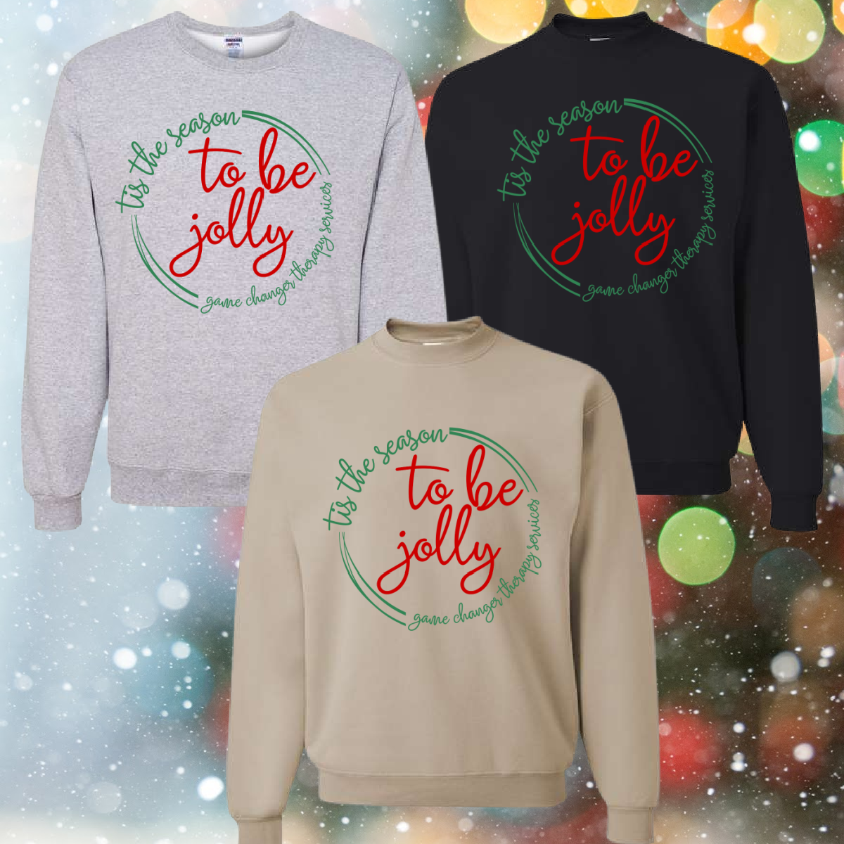 Game Changer Tis The Season To Be Jolly Christmas - Jerzees Crewneck Sweatshirt