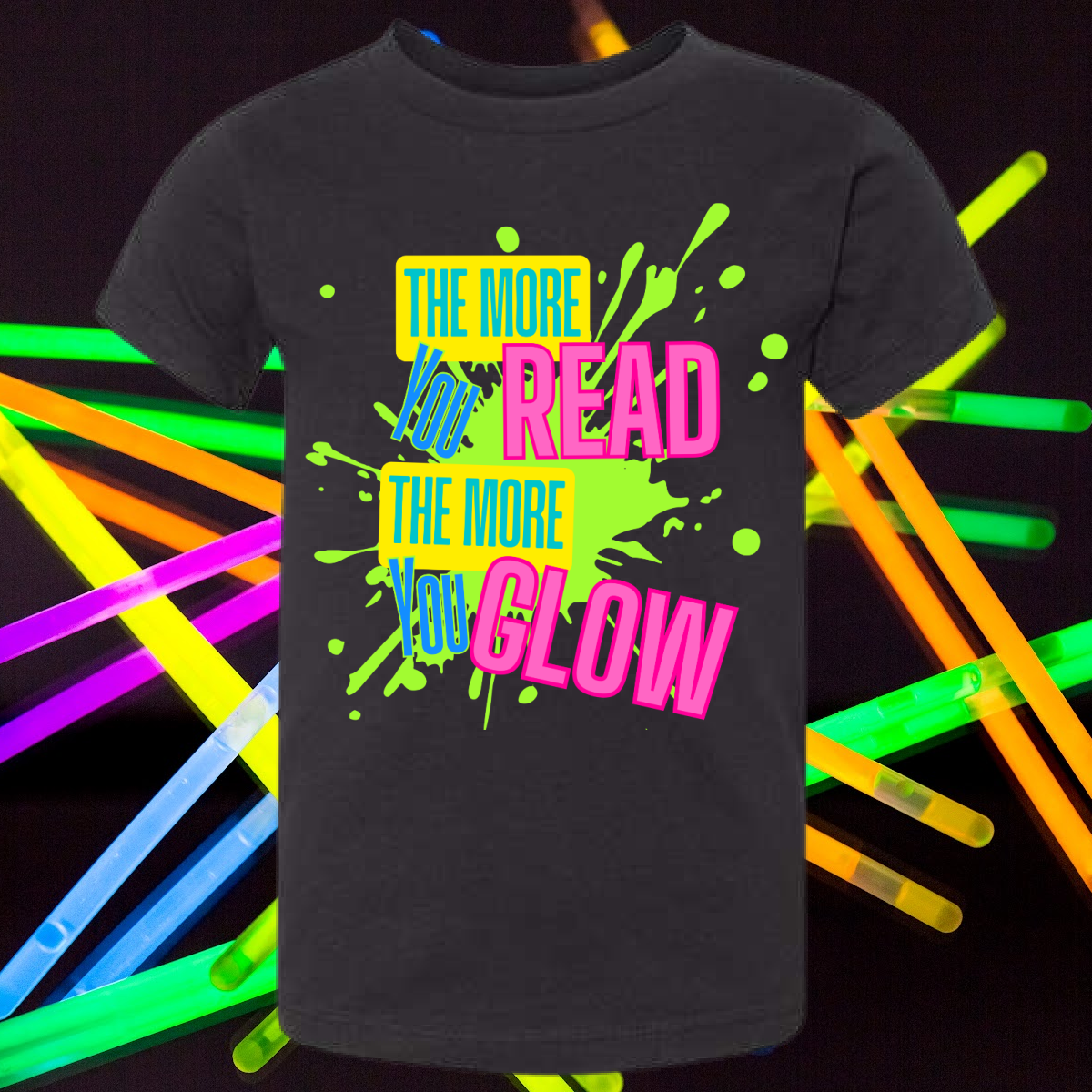 Kolb Elementary - The More You Read The More You Glow-INK GLOWS IN THE DARK!  (Youth & Adult) - MADE TO ORDER/TWO WEEKS