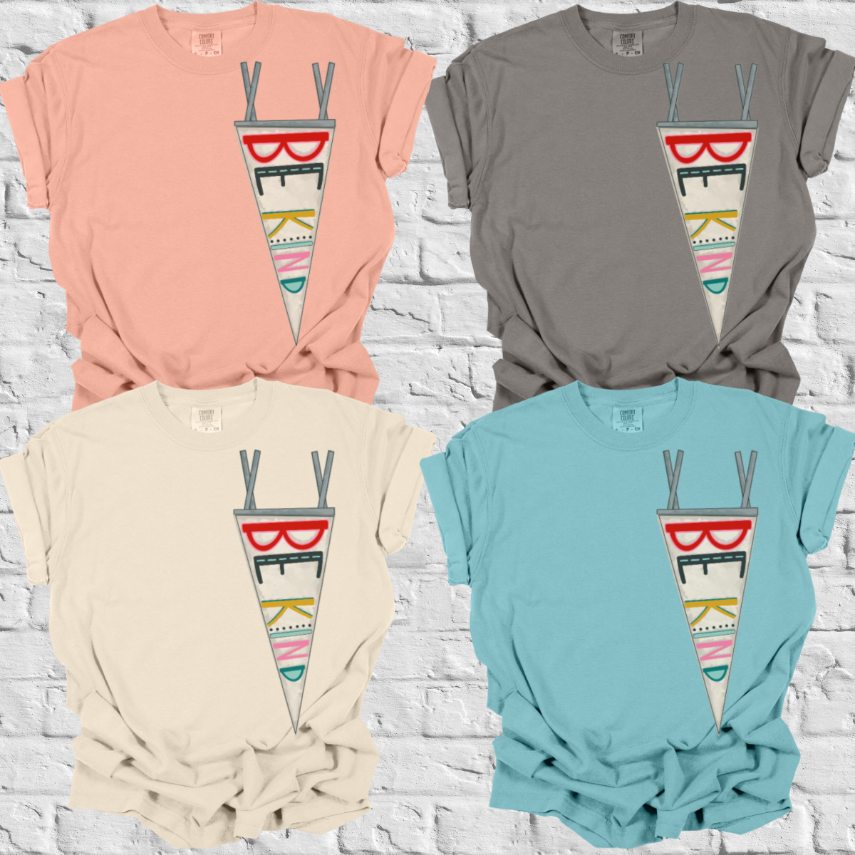 Be Kind Pennant Flag Comfort Colors Tee (Adult)