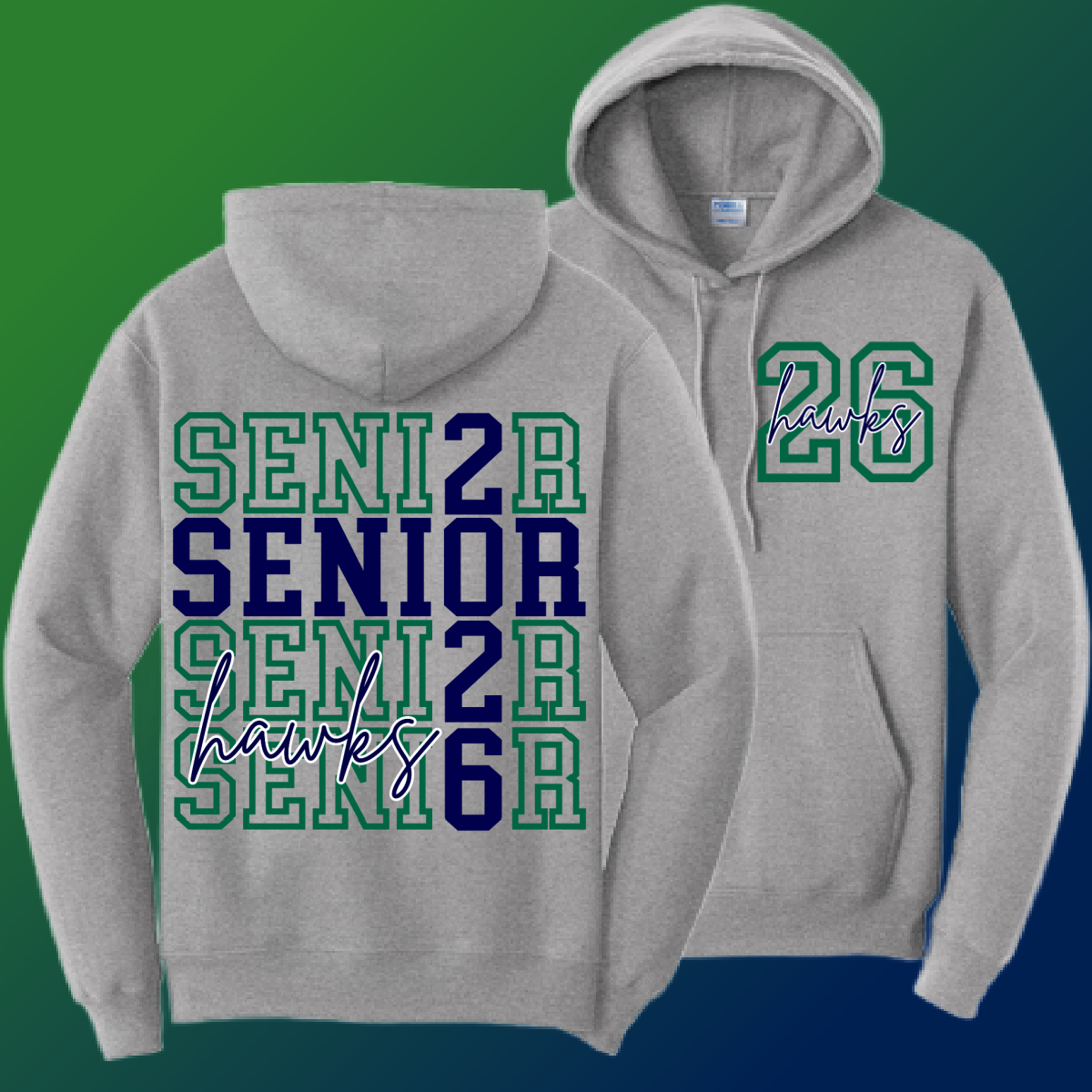 School Spirit - Senior 2026 Sweatshirt CUSTOMIZABLE! ANY SCHOOL/ANY COLORS! (Adult)