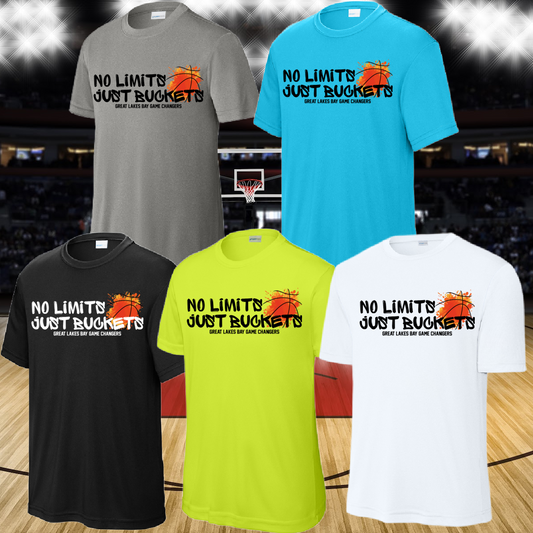 GLB Game Changers - No Limits Just Buckets Dri Fit Tee (Youth & Adult)