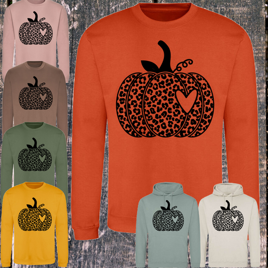 Leopard Pumpkin Basic Sweatshirt (Adult)