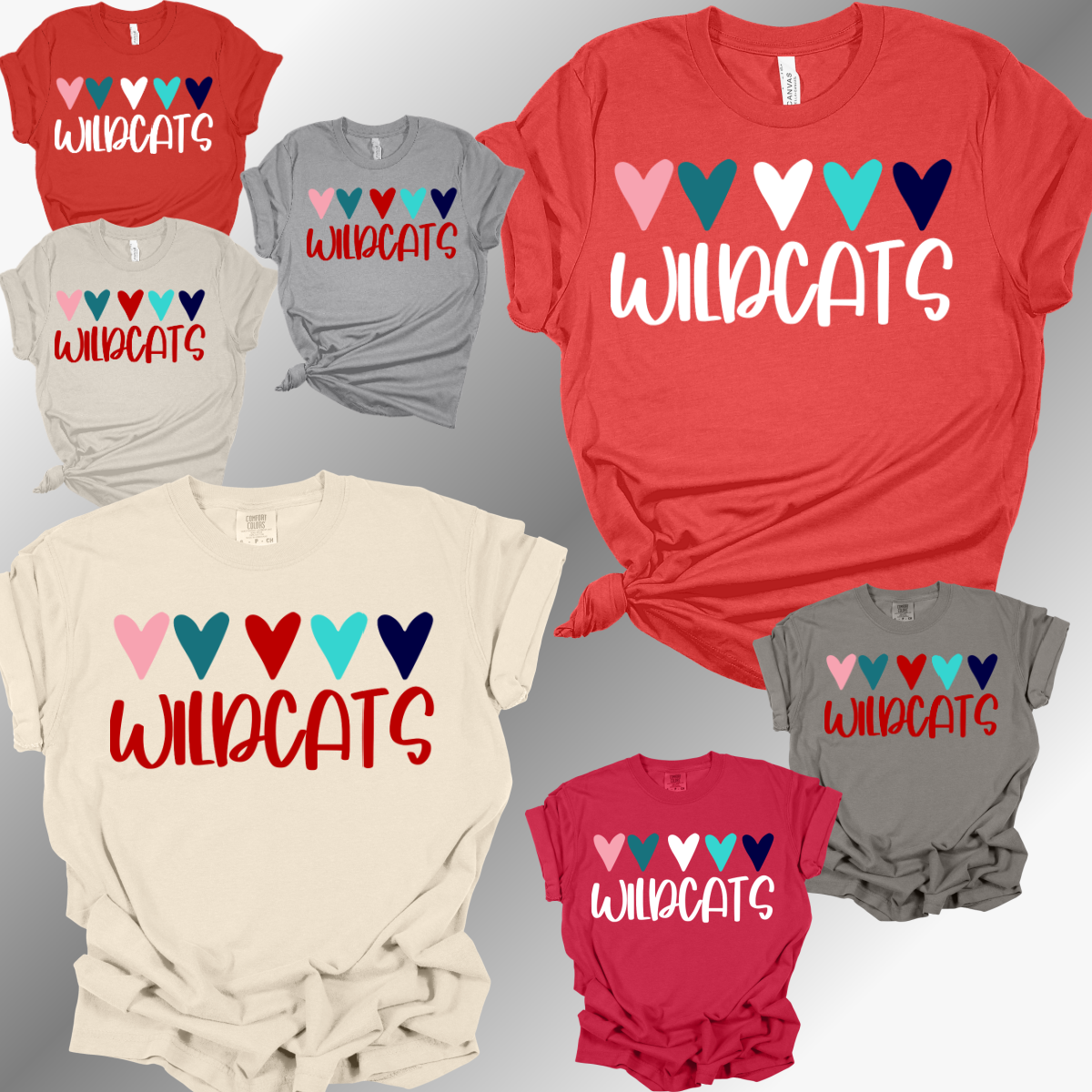 Handy Wildcats - Fun Hearts Tee (Adult)