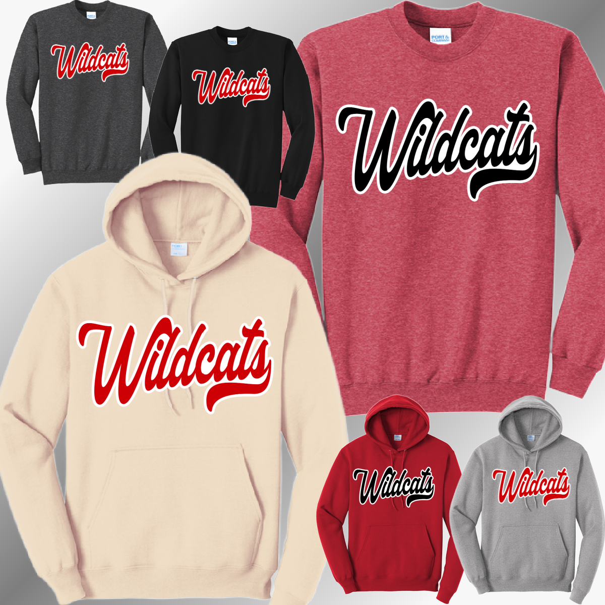 Handy Wildcats - Cursive Basic Sweatshirt (Adult)