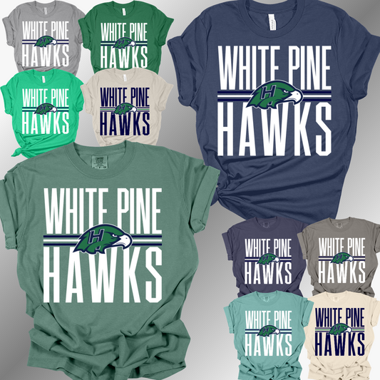 White Pine Hawks - School Name Tee (Adult)