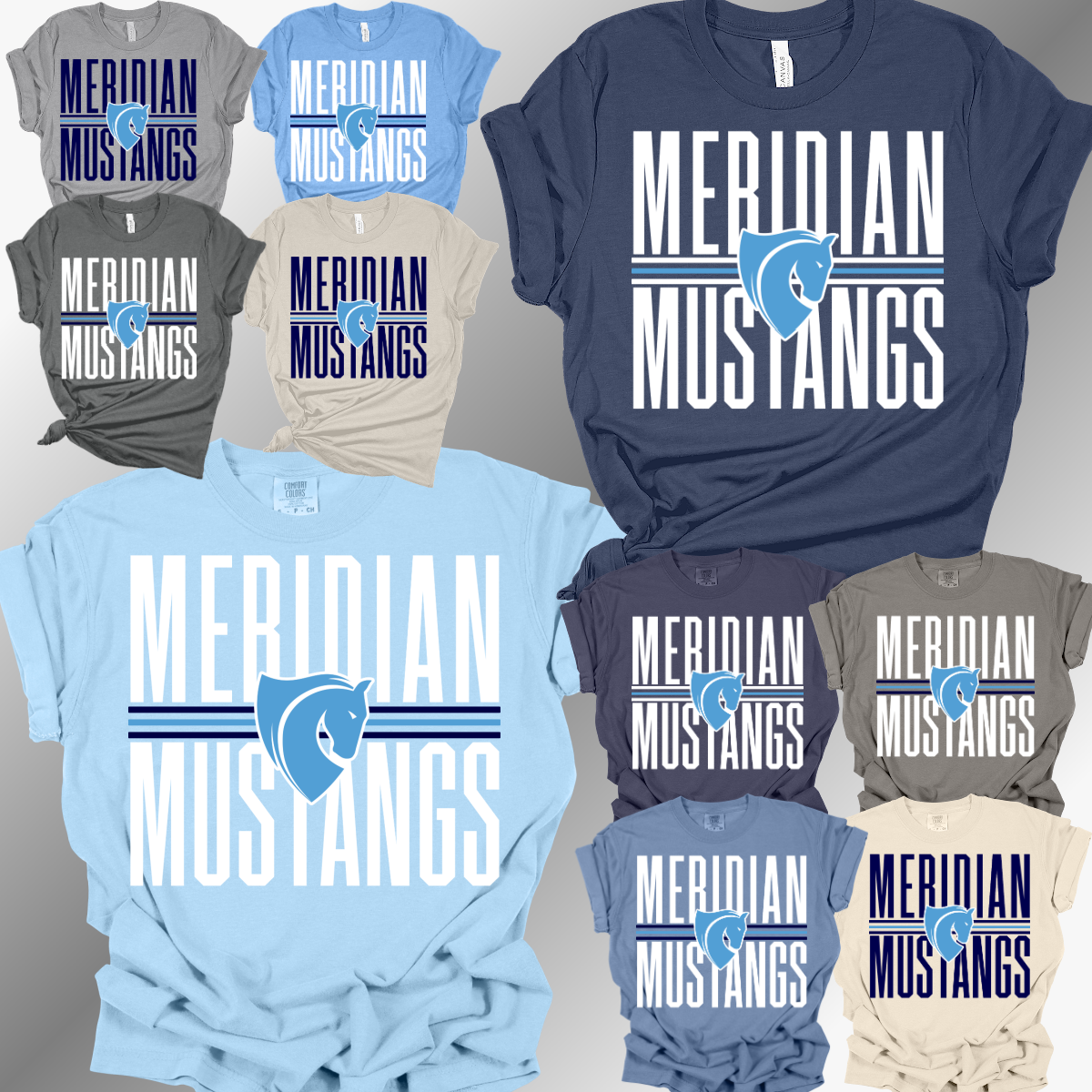 Meridian Mustangs -School Name Tee (Adult)