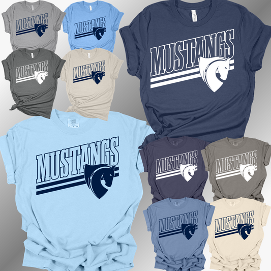 Meridian Mustangs -Angled Logo Tee (Adult)