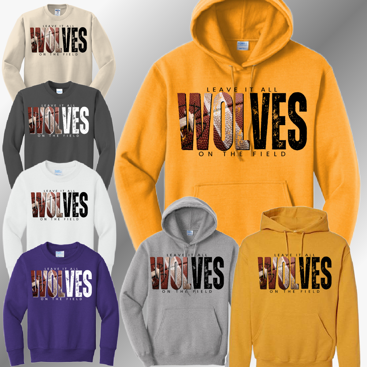 Bay City Central Wolves - Leave It All On The Field Football Basic Sweatshirt (Adult)