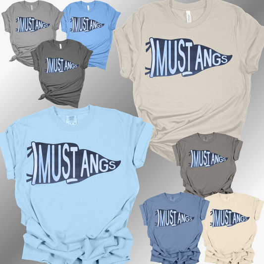 Meridian Mustangs - Pennant Flag Tee (Adult)