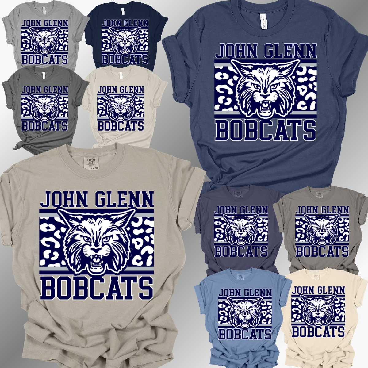 Bangor Bobcats - Leopard Background Tee (Adult)