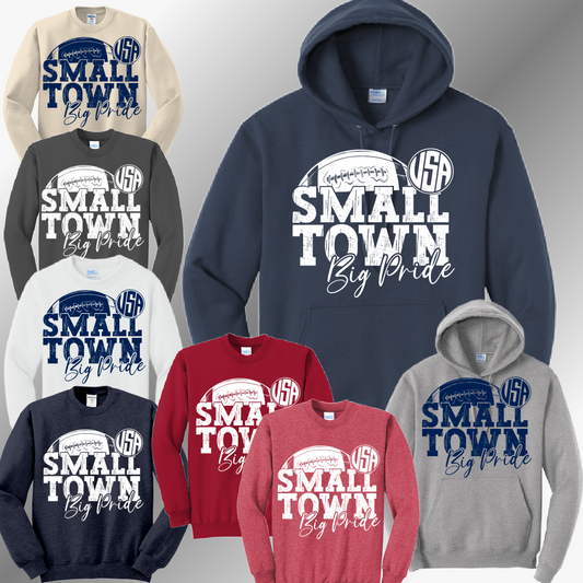 Unionville Sebewaing USA Patriots -Small Town Big Pride Football Sweatshirt (Adult)