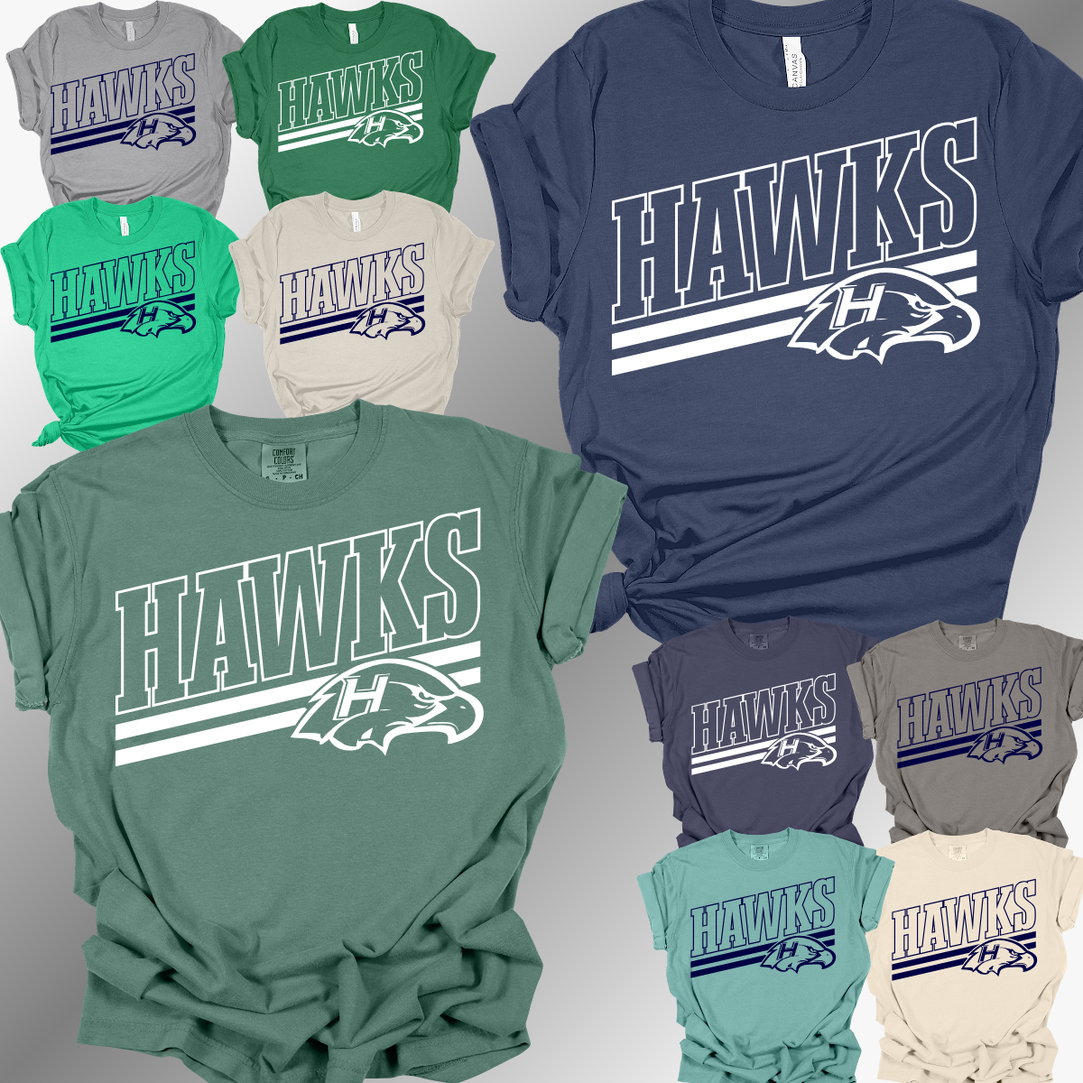 Heritage Hawks - Angled Mascot Tee (Adult)