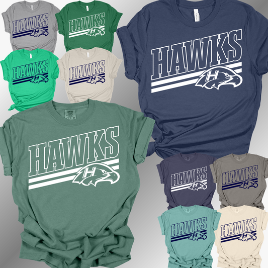 Heritage Hawks - Angled Mascot Tee (Adult)