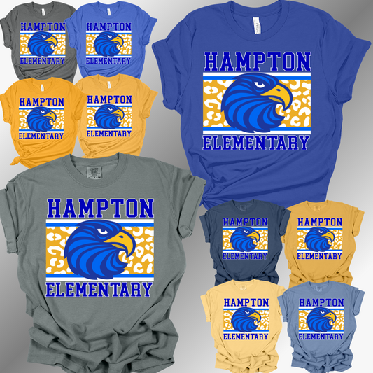Hampton Hawks - Leopard Background Tee (Adult)