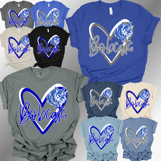 McAlear Sawden Bobcats - Heart Mascot Tee (Adult)