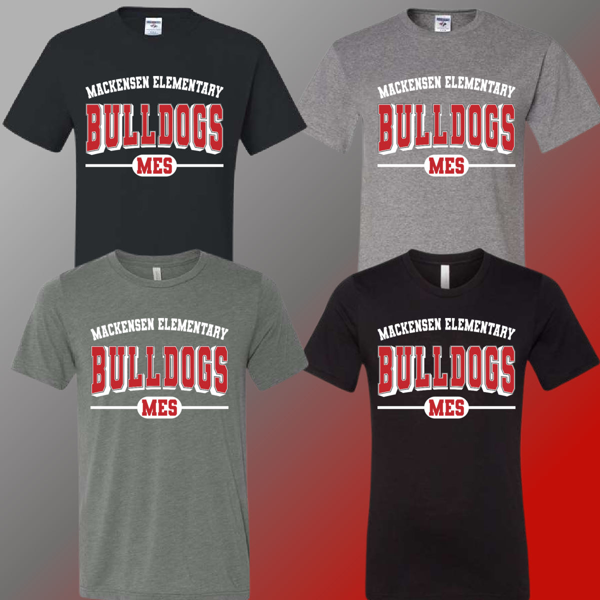 Mackensen Bulldogs - Gray/Black Varsity Mascot Tee - MADE TO ORDER/TWO WEEKS