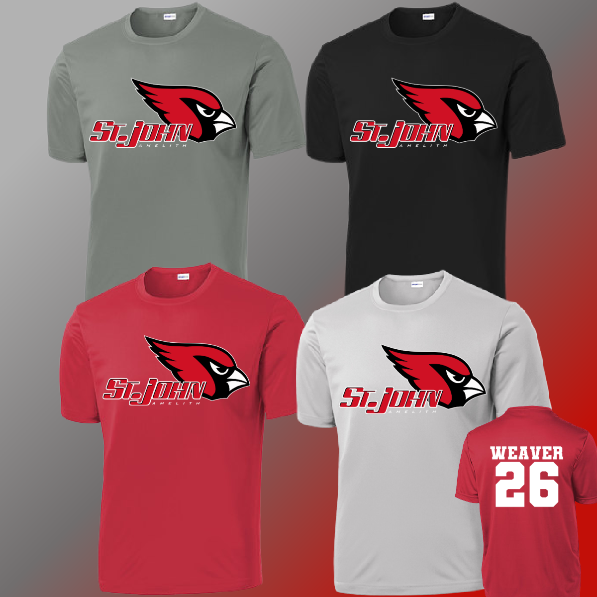 St. John Cardinals - Varsity Mascot Dri-Fit Tee