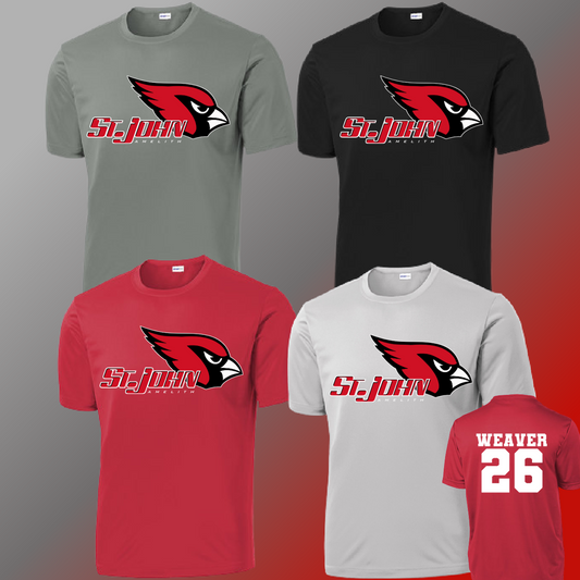 St. John Cardinals - Varsity Mascot Dri-Fit Tee