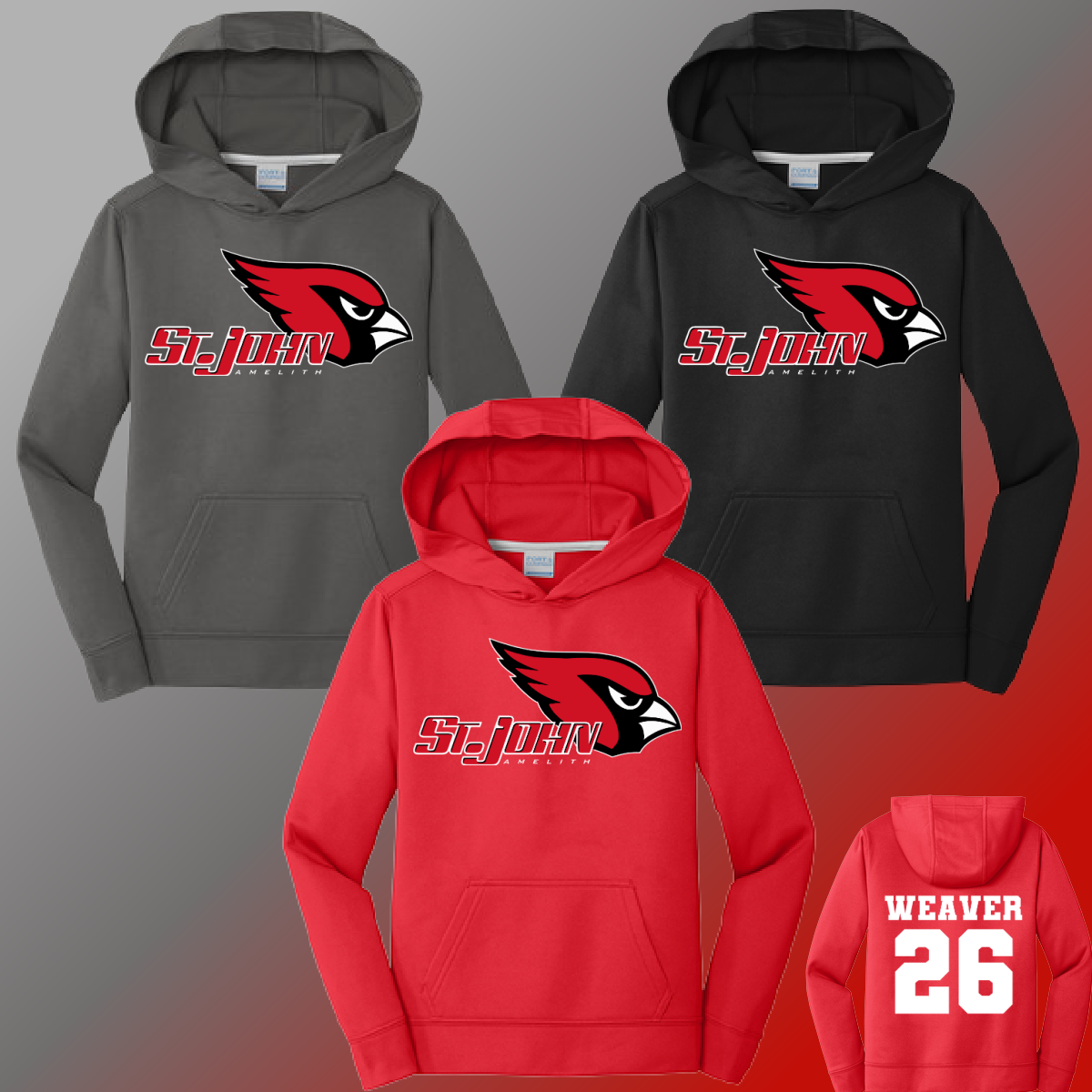 St. John Cardinals - Logo Performance Hoodie
