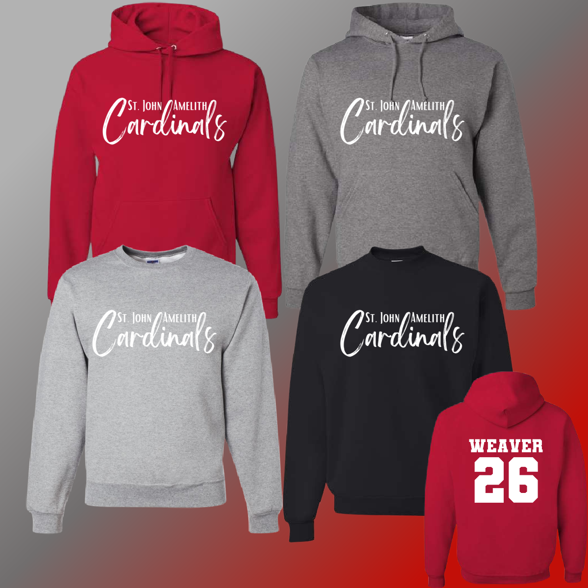 St. John Cardinals  - Simple Script Basic Sweatshirt