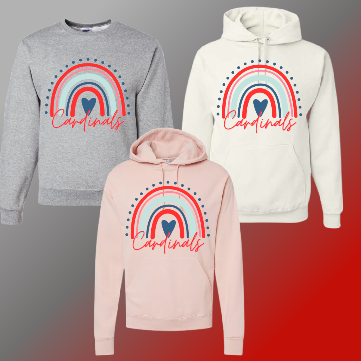 St. John Cardinals  - Rainbow Basic Sweatshirt