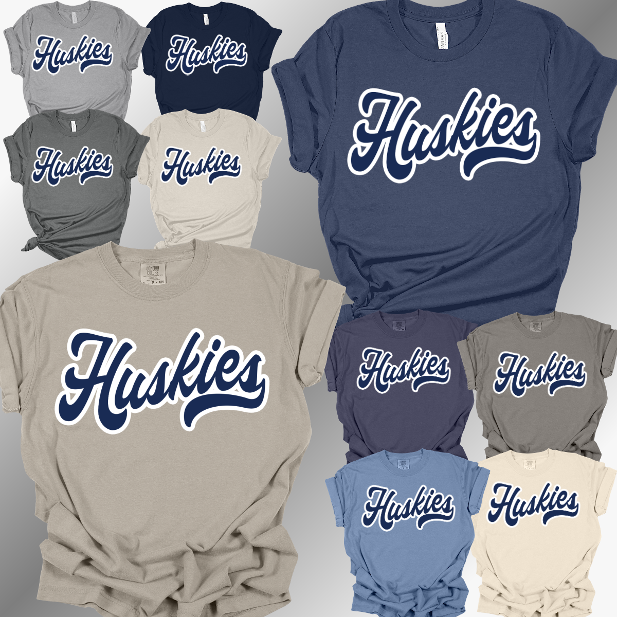 Hemlock Huskies - Cursive Mascot Tee (Adult)