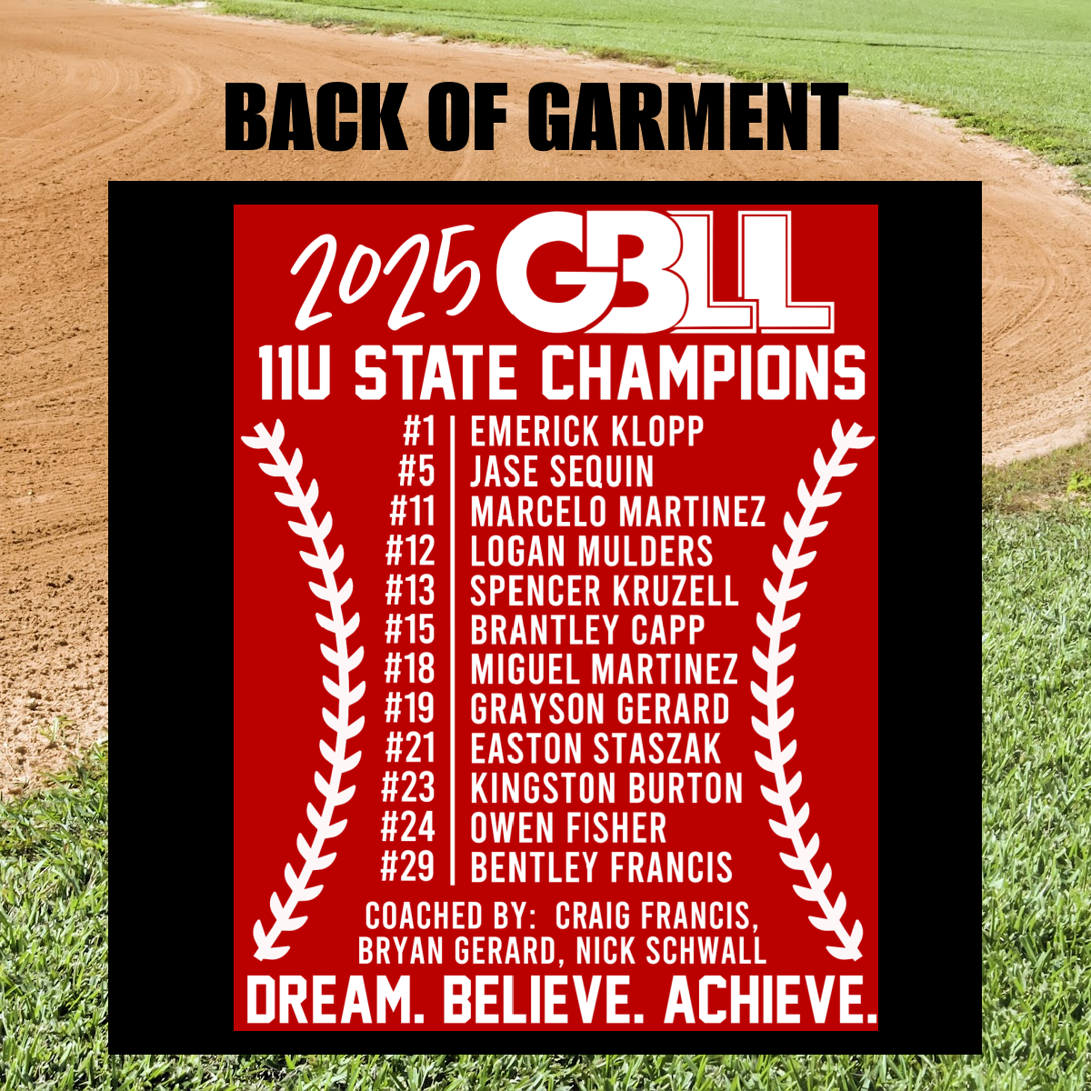 Greater Bay Little League -2025 11U State Champs Option #1 Basic Tee (Toddler, Youth, Adult & Tall)
