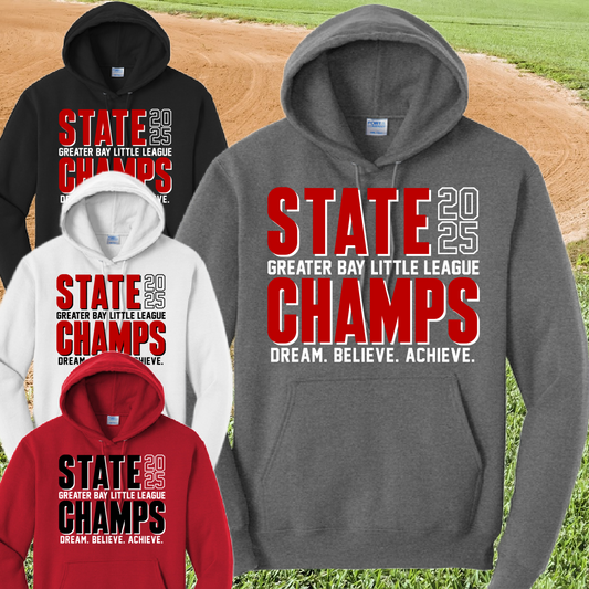 Greater Bay Little League - 2025 11U State Champs Option #2 Basic Hoodie (Youth & Adult)