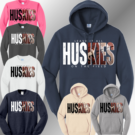 Hemlock Huskies - Leave It All On The Field Football Basic Sweatshirt (Adult)