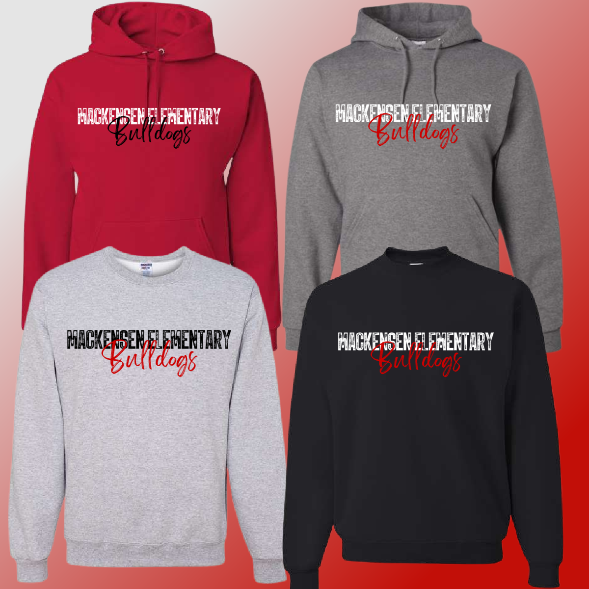 Mackensen Bulldogs  - Simple Stamped Basic Sweatshirt - MADE TO ORDER/TWO WEEKS