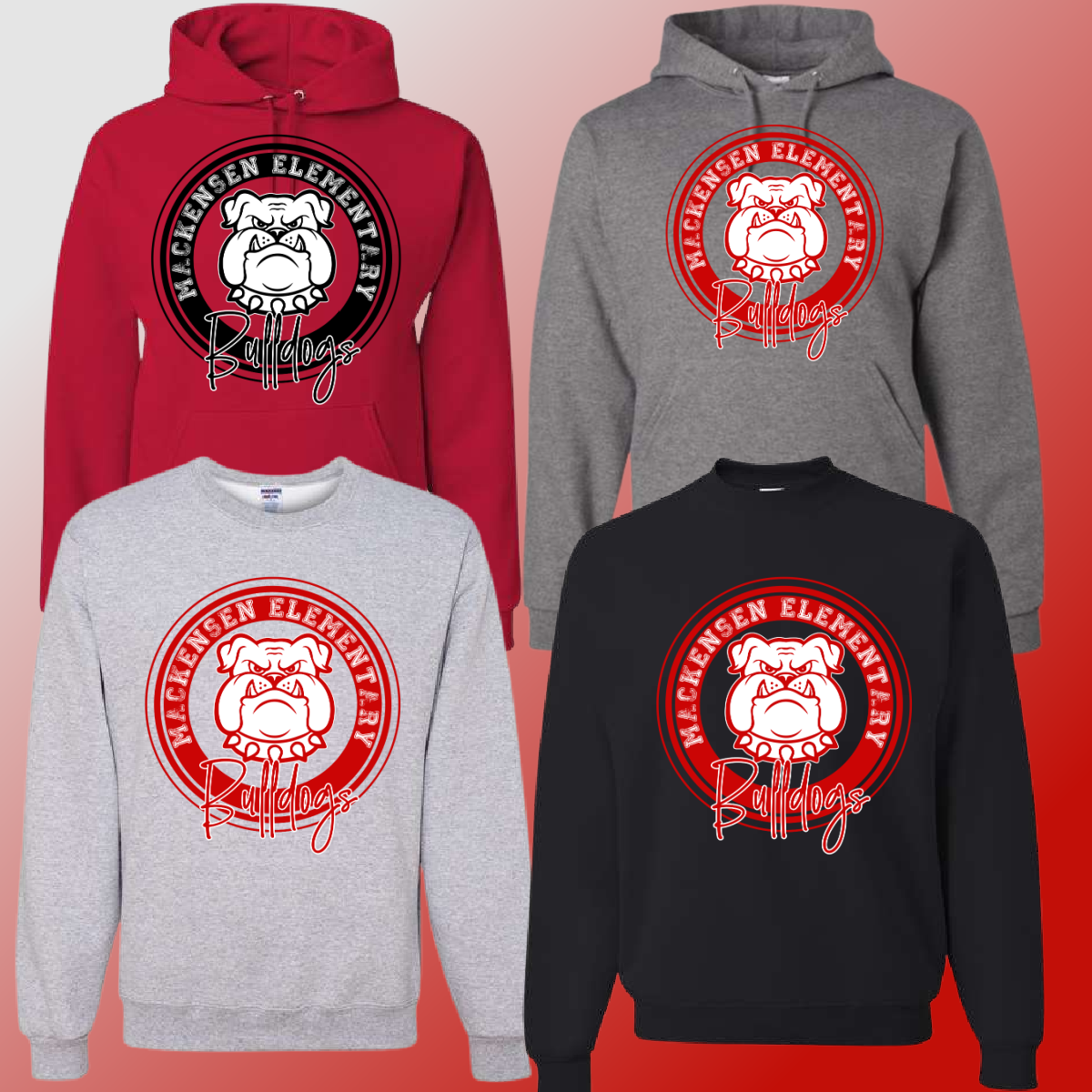 Mackensen Bulldogs  - Round Logo Basic Sweatshirt - MADE TO ORDER/TWO WEEKS