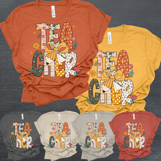Boho Teacher Fall Colors - Bella Tee (Adult)