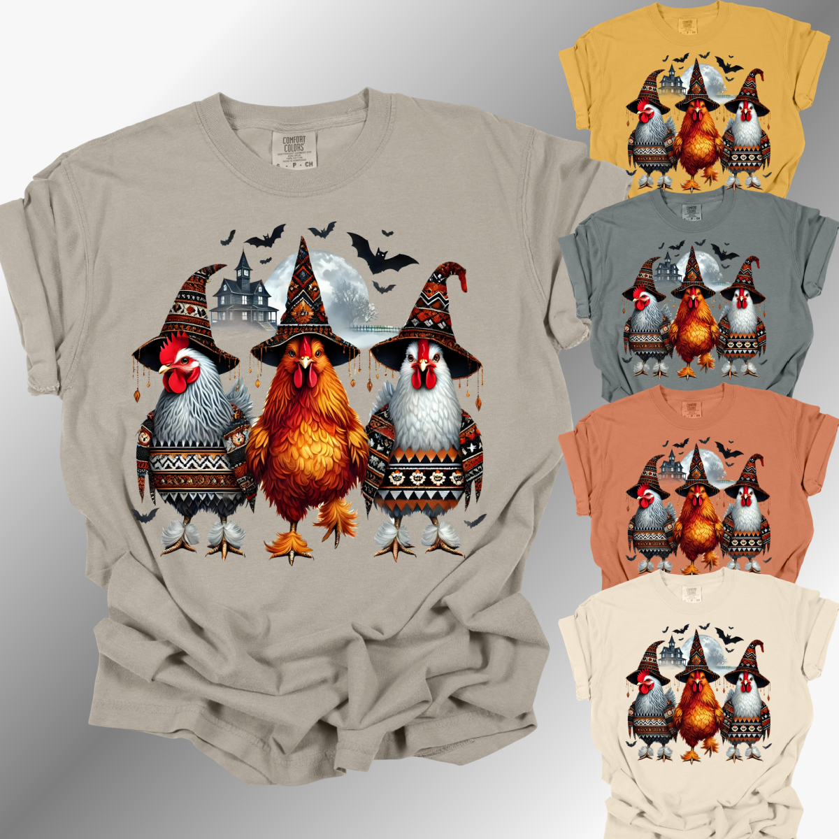 Halloween Chicken Trio - Comfort Colors Tee (Adult)
