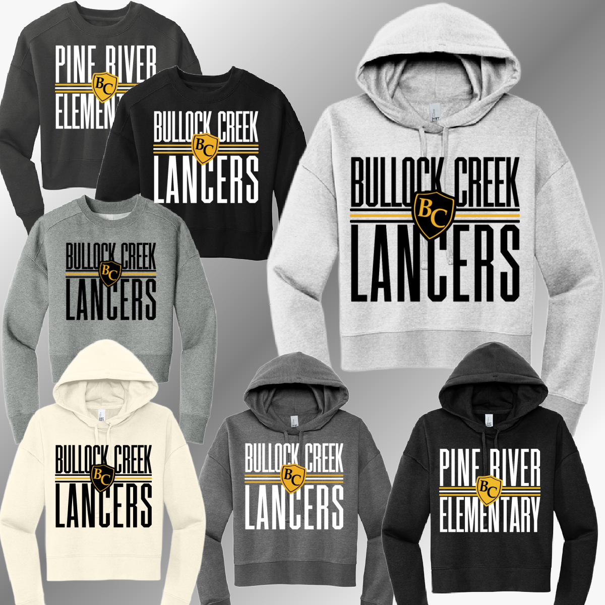 Bullock Creek Lancers - School Name - You Choose The School - Cropped Sweatshirt (Adult)