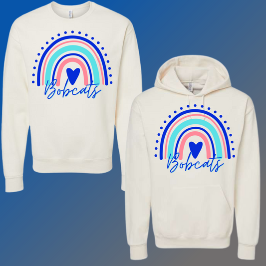 McAlear Sawden Bobcats  - Cream Rainbow Basic Sweatshirt (Adult Sizes)