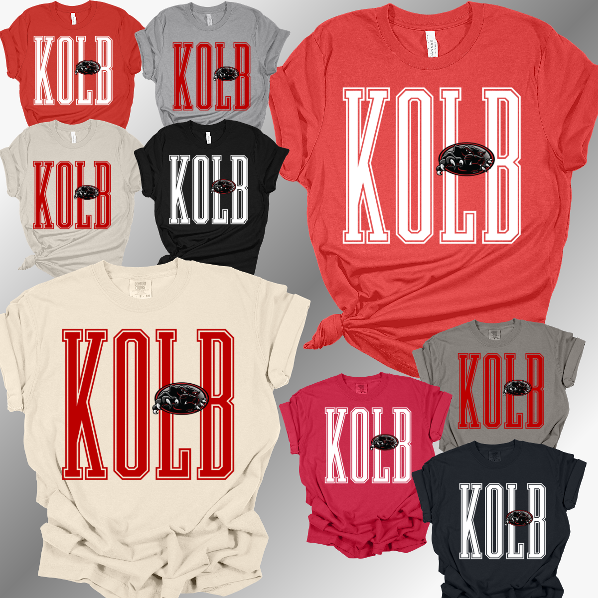 Kolb Panthers - Tall Skinny Font Tee (Adult)