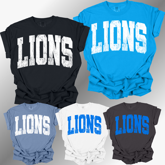 Detroit Football Distressed - Comfort Colors Tee (Adult)