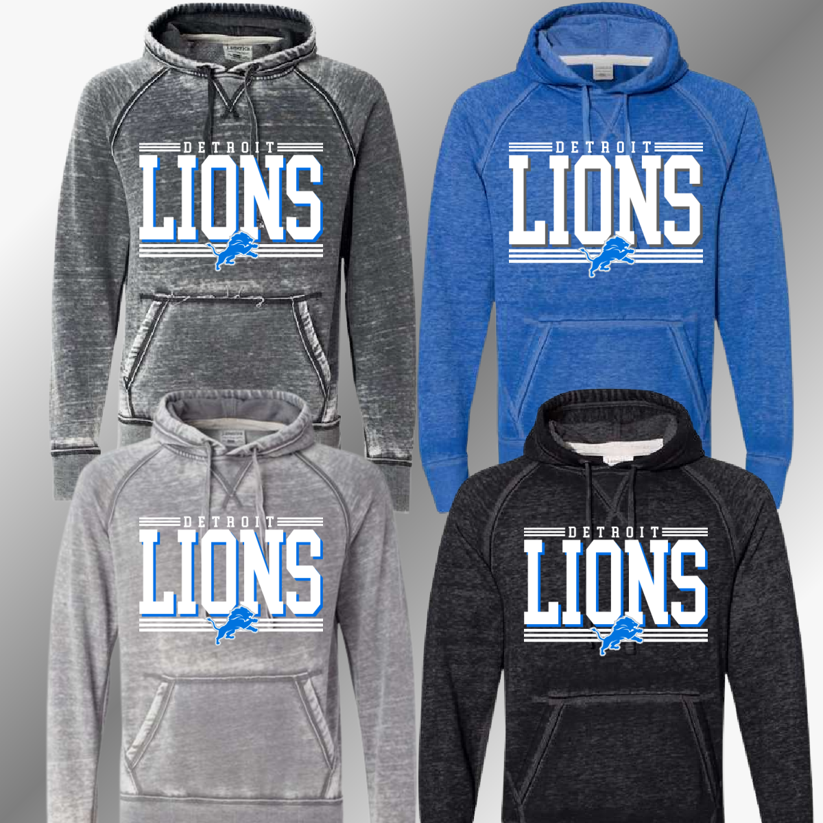 Detroit Football Offset - Zen Fleece Hoodie (Adult)